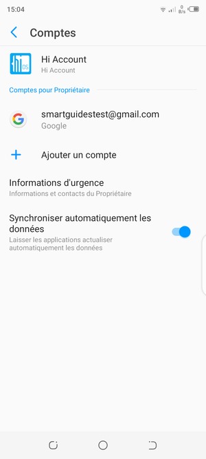 Sélectionnez votre compte Google