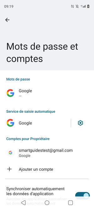 Sélectionnez votre compte Google