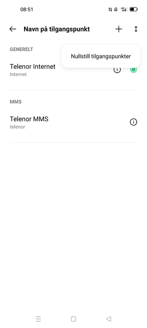 Velg Nullstill tilgangspunkter