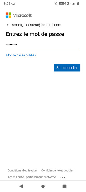 Saisissez votre mot de passe et sélectionnez Se connecter