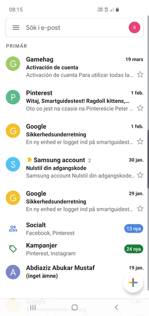 Din Gmail är klar att användas