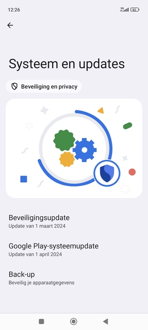 Selecteer Google Play-systeemupdate