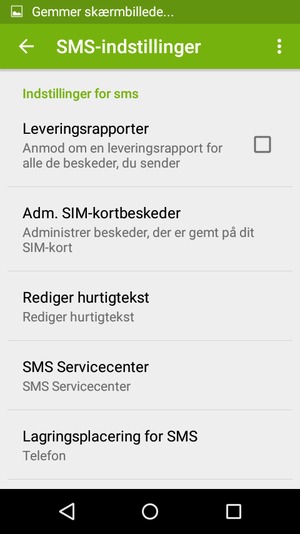 Vælg SMS Servicecenter