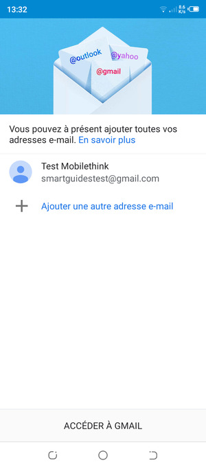 Sélectionnez ACCÉDER À GMAIL