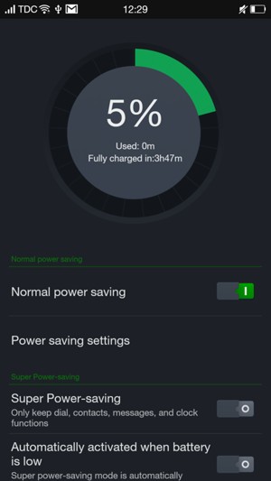 Select Power saving settings