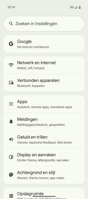 Selecteer Netwerk en internet