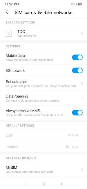 To change network if network problems occur,  select Tigo