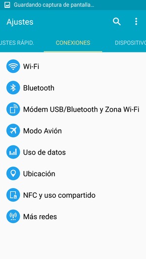 Seleccione CONEXIONES y Módem USB/Bluetooth y Zona Wi-Fi