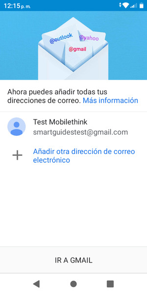 Seleccione IR A GMAIL