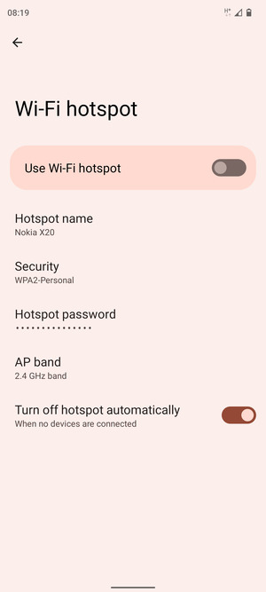 Select Hotspot password