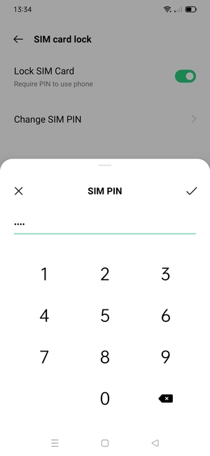 Enter your Current PIN for the SIM card and select OK