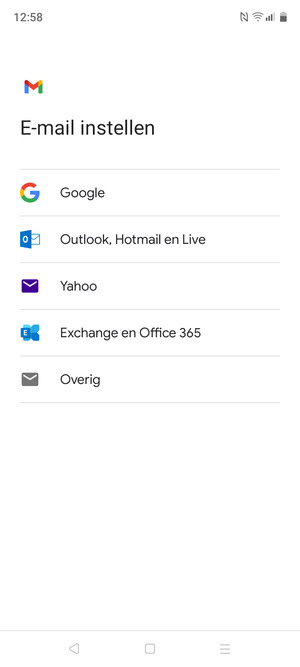 Selecteer Exchange en Office 365