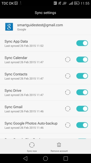 Make sure Sync Contacts is selected and select Sync now