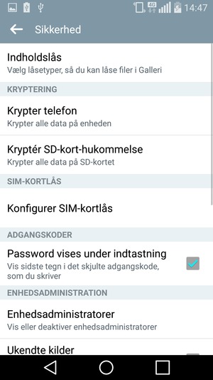 Vælg Konfigurer SIM-kortlås