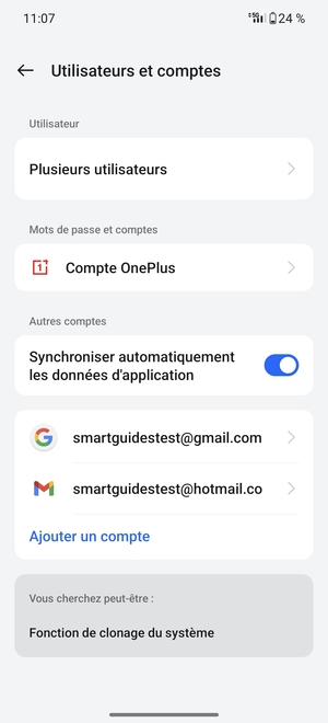 Sélectionnez votre compte Google