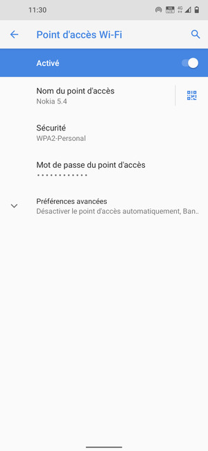 Votre téléphone est maintenant configuré pour être utilisé comme modem