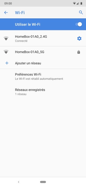 Vous êtes maintenant connecté au réseau Wi-Fi