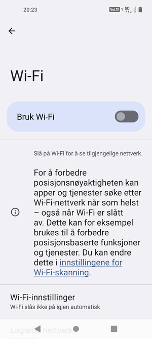 Slå på Bruk Wi-Fi