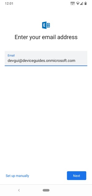Enter your Email address and  select Set up manually
