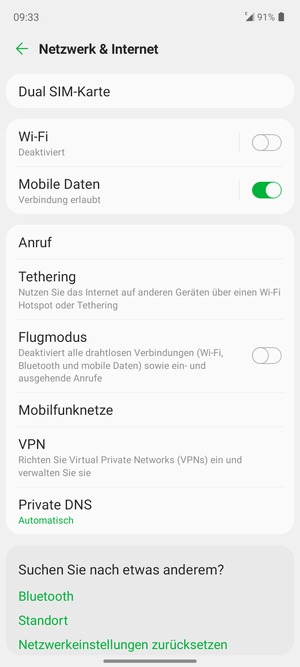 Um das Netzwerk zu wechseln, falls Probleme auftreten, wählen Sie Mobilfunktnetze