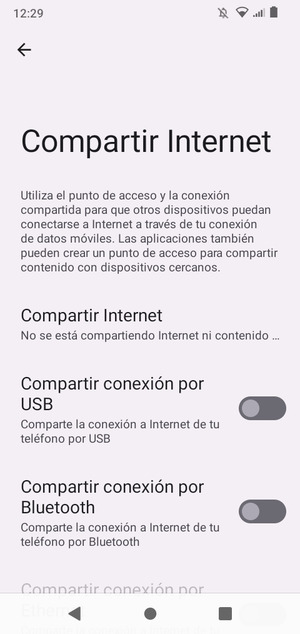 Seleccione Compartir Internet