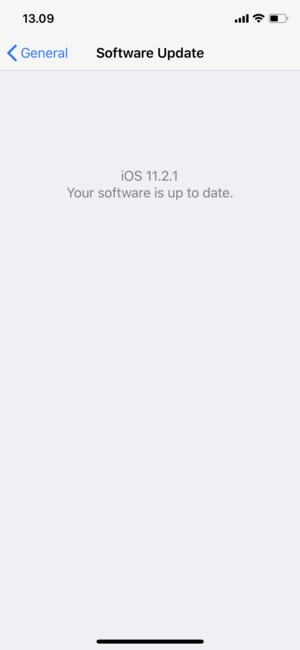 If your iPhone is up to date, you will see the following screen.