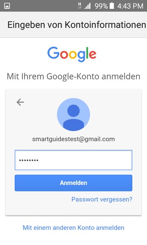 Geben Sie Ihre Gmail Passwort ein und wählen Sie Anmelden