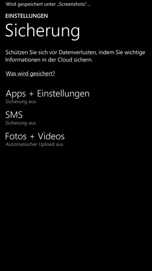 Wählen Sie Apps + Einstellungen