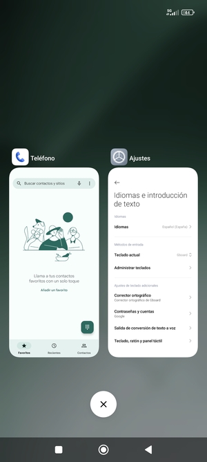 Seleccione el icono Eliminar para cerrar todas las aplicaciones en ejecución