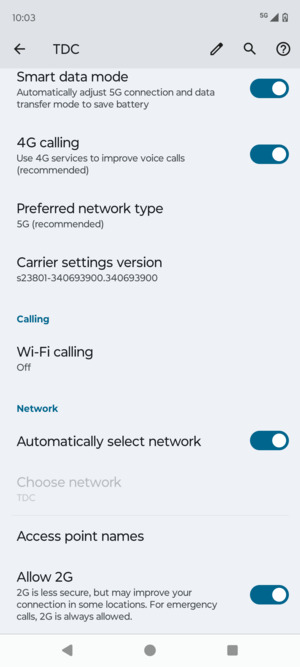 To change network if network problems occur, turn off Automatically select network