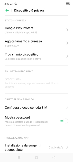 Scorri e seleziona Configura blocco scheda SIM