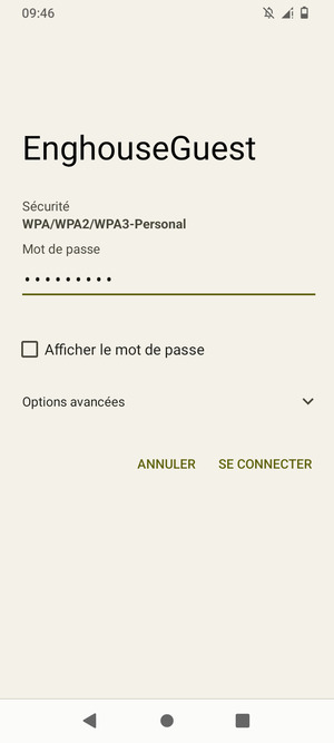 Saisissez le mot de passe du Wi-Fi et sélectionnez SE CONNECTER