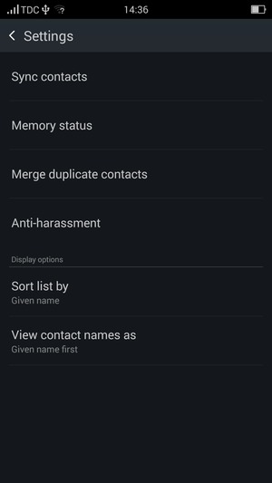 Select Sync contacts