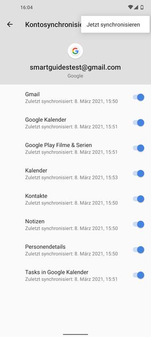 Wählen Sie Jetzt synchronisieren