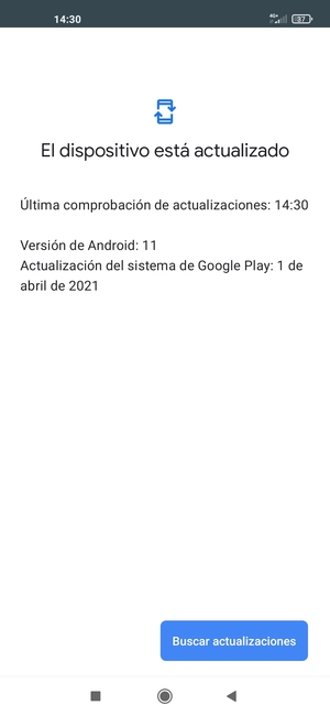 Si su teléfono está actualizado, verá la siguiente pantalla