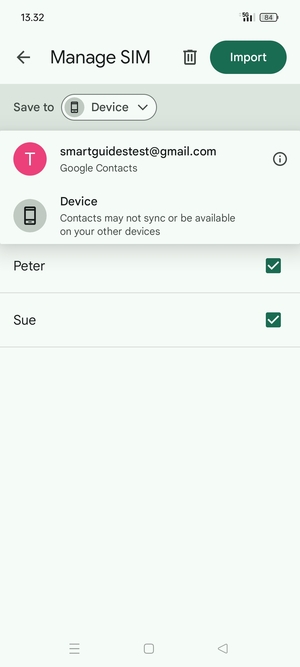 Select your  Google account