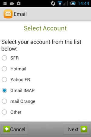 Select Gmail IMAP or Hotmail and select Next