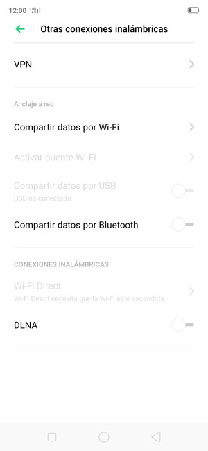 Seleccione Compartir datos por Wi-Fi
