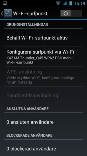 Välj Konfigurera surfpunkt via Wi-Fi