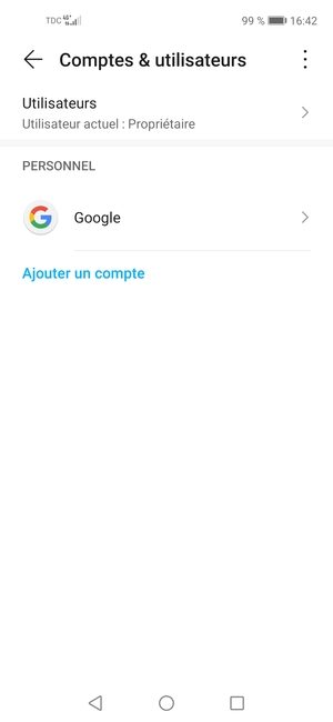 Sélectionnez Google