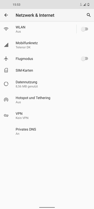 Wählen Sie Hotspot und Tethering