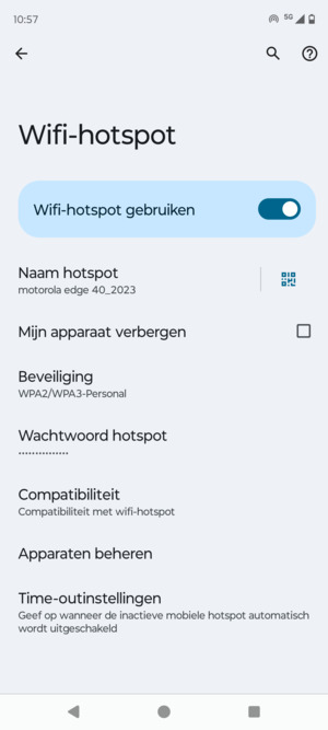 Uw telefoon is nu geïnstalleerd voor gebruik als modem