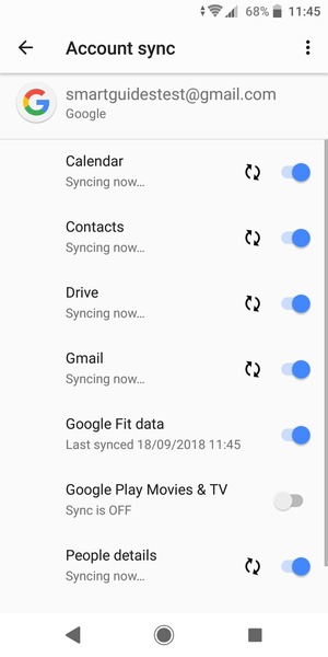 Your contacts from Google will now be synced to your Xperia