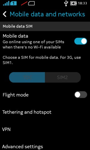 Select Tethering and hotspot