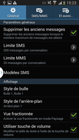 Sélectionnez SMS/MMS