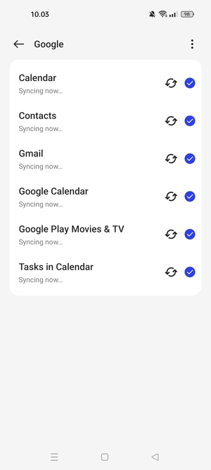 Your contacts from Google will now be synced to your Realme