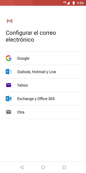 Seleccione Exchange y Office 365