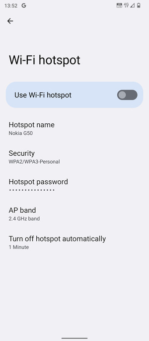 Select Hotspot password