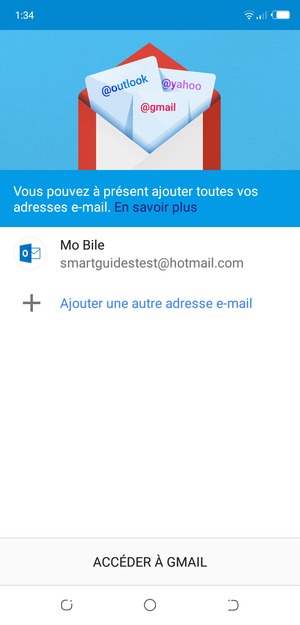 Sélectionnez ACCÉDER  À GMAIL