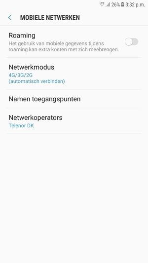 Om van netwerk te wisselen in geval van netwerkproblemen, selecteert u Netwerkoperators